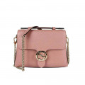 Gucci Soft Pink Leather Interlocking GG Clasp Convertible Bag