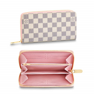 Louis Vuitton Damier Azur Zippy Wallet Pink