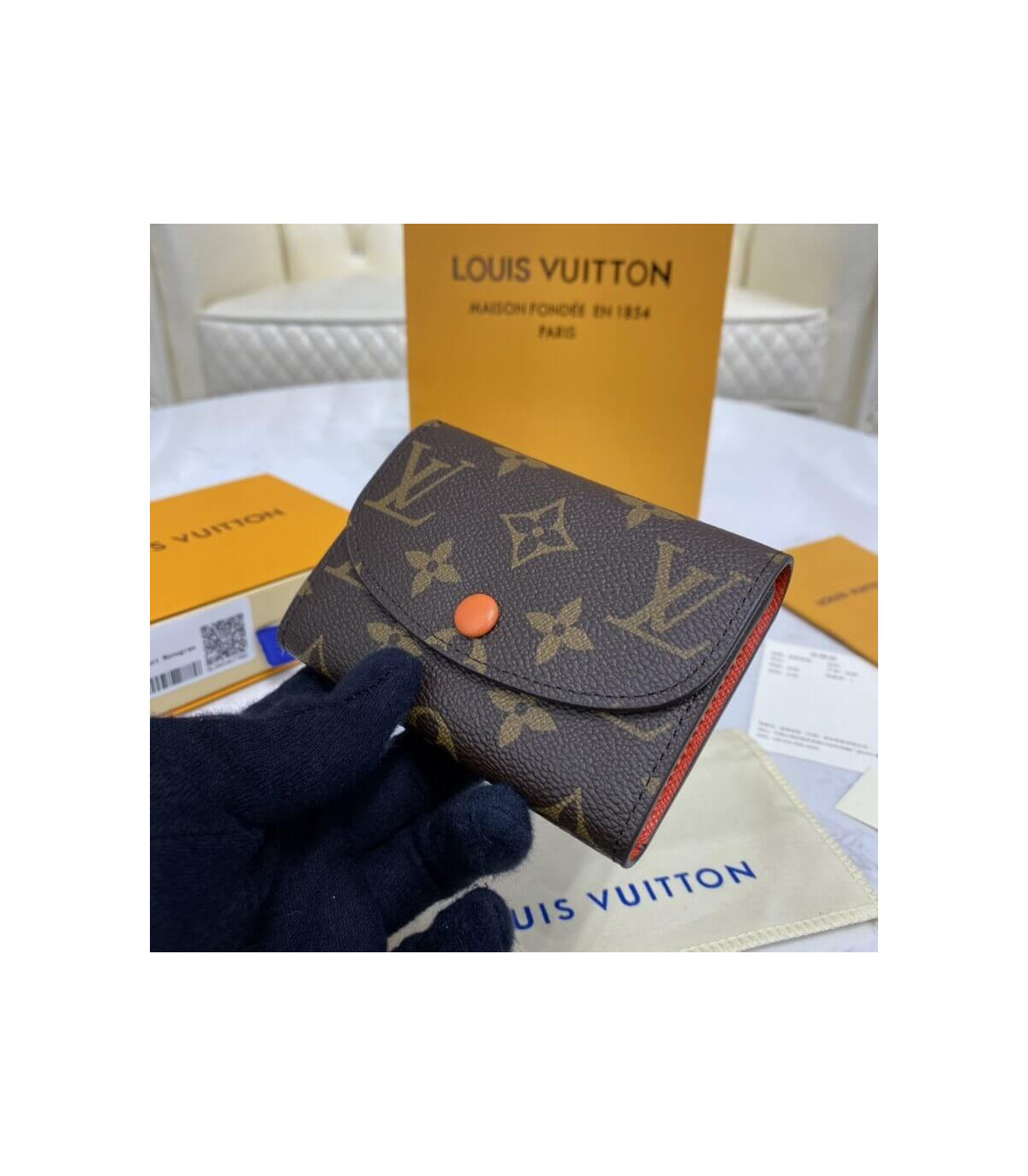 Louis Vuitton M82393 Rosalie Coin Purse , Orange, One Size