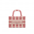 Christian Dior Mini Book Tote Pink D-Stripes Embroidery