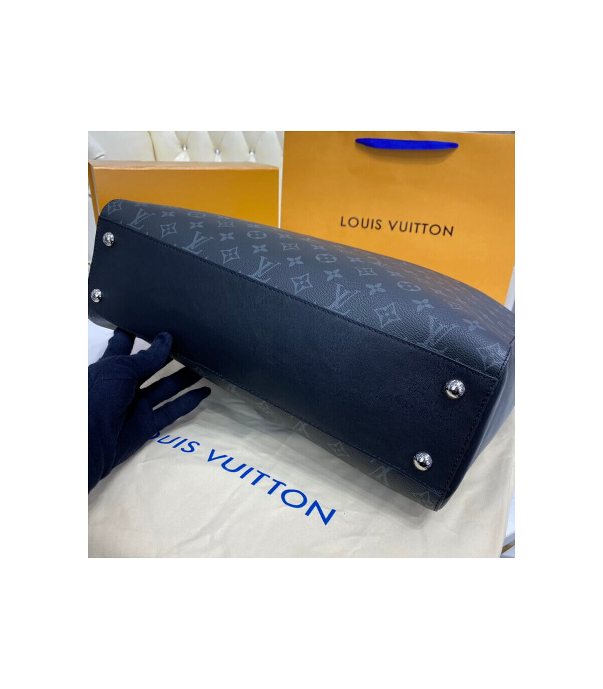 Louis Vuitton Grand Sack Monogram Eclipse M444733 Handbag PVC Leather –  NUIR VINTAGE