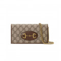 Gucci 1955 Horsebit Wallet With Chain Brown