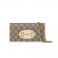 Gucci 1955 Horsebit Wallet With Chain White