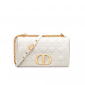 Christian Dior Medium Caro Bag White Supple Cannage Calfskin