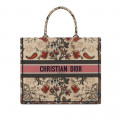 Christian Dior Book Tote Broderie Flowers Multicolore