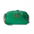 Gucci GG Marmont Small Shoulder Bag Green and Emerald Leather