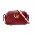 Gucci GG Marmont Small Shoulder Bag Red and Emerald Leather
