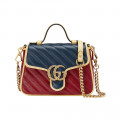 Gucci GG Marmont Mini Bag Blue and Red Leather