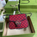 Gucci GG Marmont Multicolour Mini Top Handle Bag Red