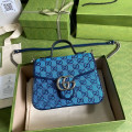 Gucci GG Marmont Multicolour Mini Top Handle Bag Blue