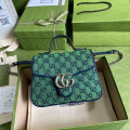 Gucci GG Marmont Multicolour Mini Top Handle Bag Green