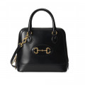 Gucci Horsebit 1955 Small Top Handle Bag in Black Leather