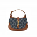 Gucci Jackie 1961 Mini Shoulder Bag in Blue Jacquard Denim