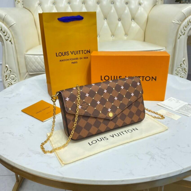 N60474 Louis Vuitton Damier Ebene Studs Special Edition Félicie Pochette