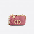 Christian Dior Micro Caro Bag Yarrow Pink Supple Cannage Calfskin