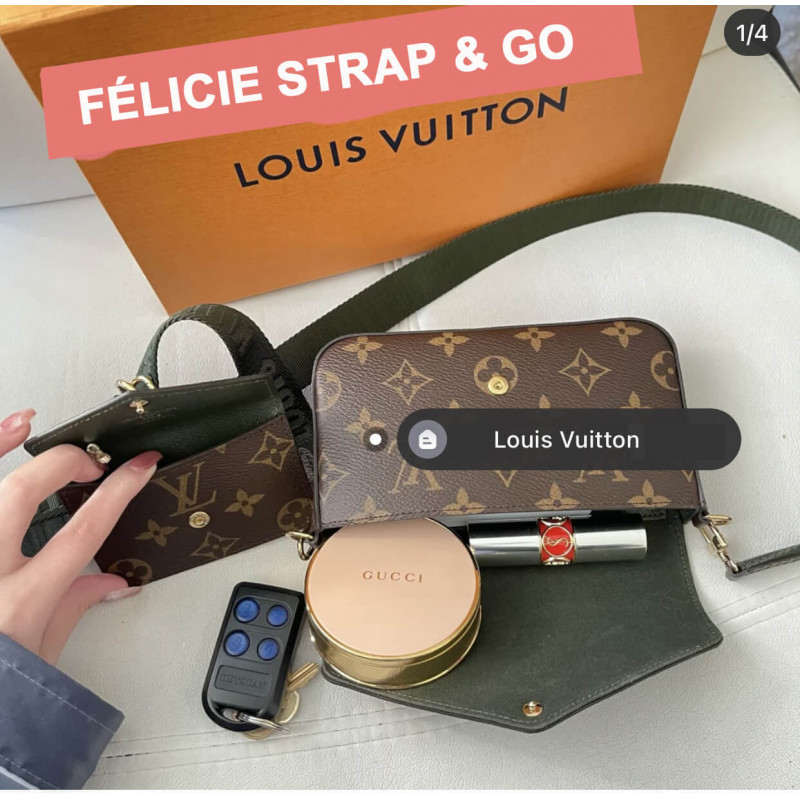 Shop Louis Vuitton Félicie Strap & Go (SMALL SHOULDER BAG, POCHETTE FELICIE STRAP  GO, M80091) by Mikrie