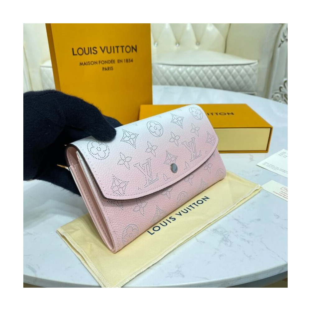 LOUIS VUITTON Louis Vuitton Monogram Mahina Portefeuille Iris XS Metallic  Light Pink M80902 Ladies Leather Trifold Wallet