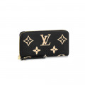 Louis Vuitton Bicolor Monogram Empreinte Leather Zippy Wallet Black / Beige