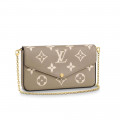 Louis Vuitton Bicolor Monogram Empreinte Leather Felicie Pochette Gray/Cream