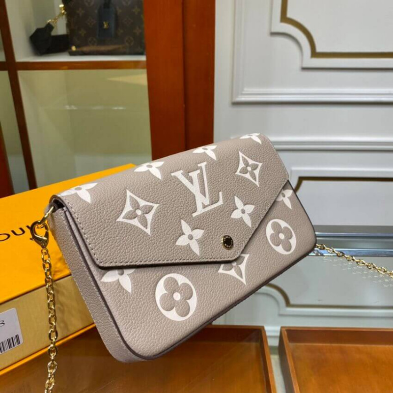 Louis Vuitton LV Felicie Pochette empreinte new Grey Leather ref.787601 -  Joli Closet