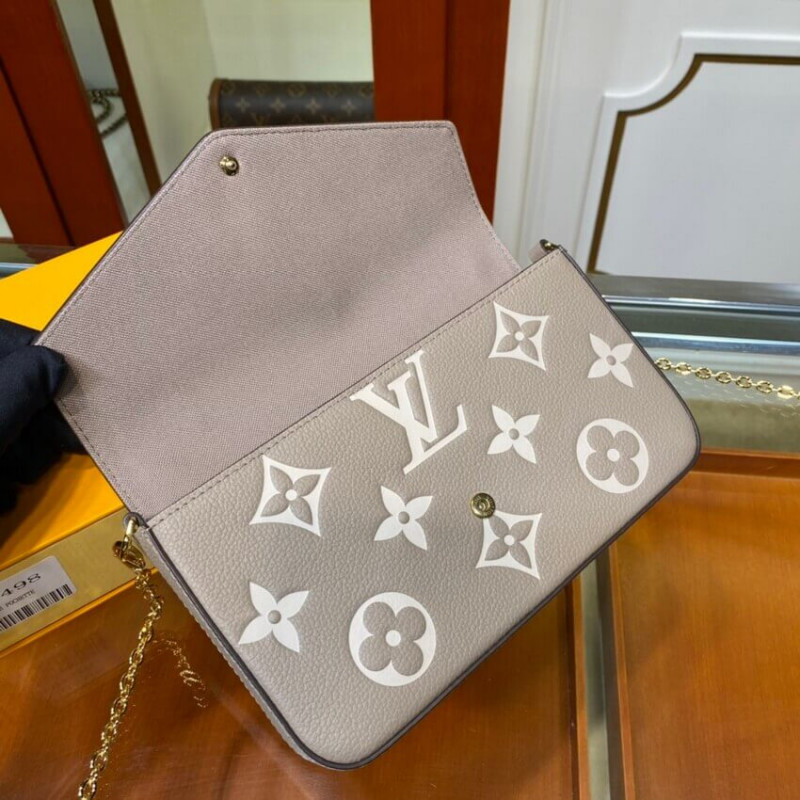 FÉLICIE POCHETTE Turtledove Monogram Empreinte Leather
