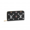Louis Vuitton Monogram Pattern Zippy Wallet Black