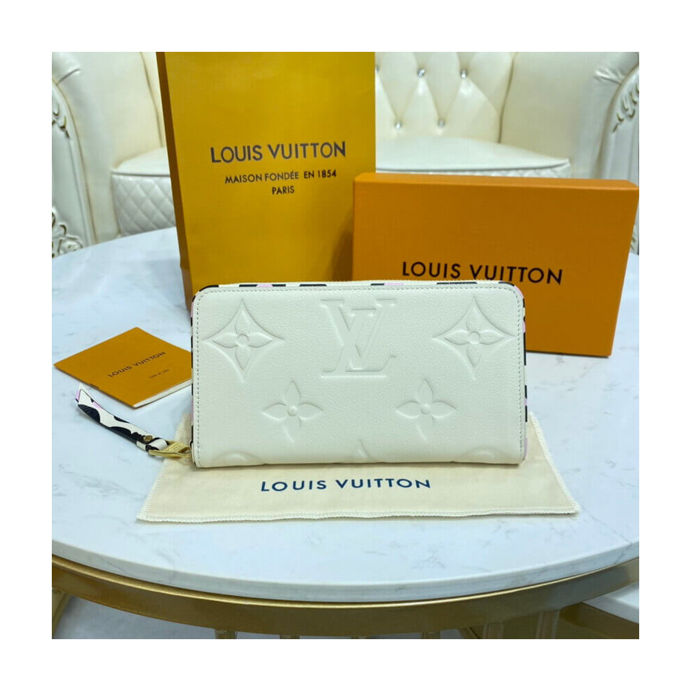 Louis Vuitton Zippy Coin Purse Bicolore Kaki Fango Creme Monogram Empreinte