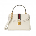 Gucci Ophidia Leather Small Top Handle Bag With Web