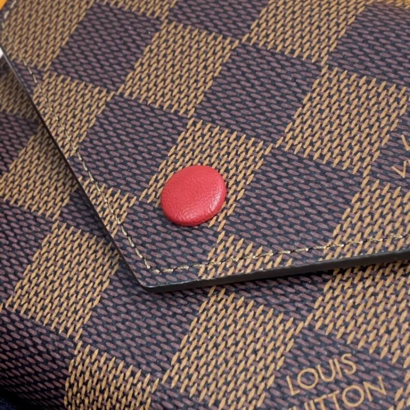  Louis Vuitton Damier Ebene Canvas Victorine Cartera N41659  Rojo, Rojo - : Ropa, Zapatos y Joyería