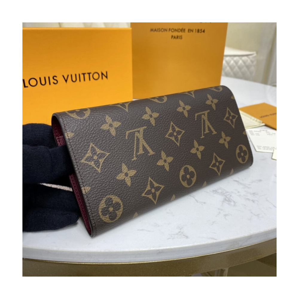 Louis Vuitton PORTEFEUILLE EMILIE 2023 SS Monogram Unisex Canvas Blended  Fabrics Bi-color Leather Logo (M82157)