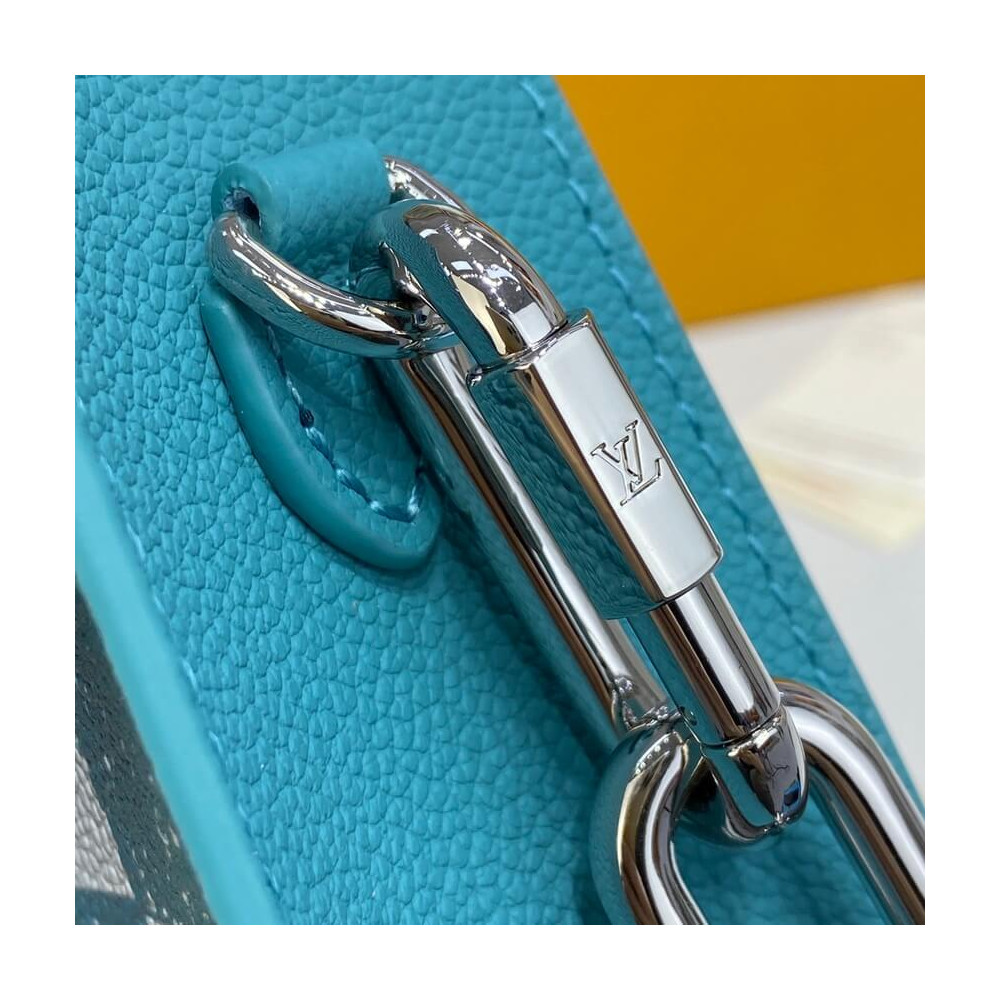 Authentic Louis Vuitton Sac Plat XS Turquoise Damier Check N60495 Leather  Abloh