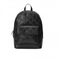 Gucci GG Embossed Backpack in Black Leather