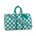 Louis Vuitton Damier Checkerboard Pattern Keepall Bandoulière 45 Green