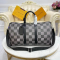 Louis Vuitton Damier Checkerboard Pattern Keepall Bandoulière 45 Black