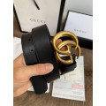 Gucci Black Leather 35mm Belt With Double G Buckle