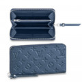 Louis Vuitton Monogram Empreinte Leather Zippy Wallet Navy Nacre
