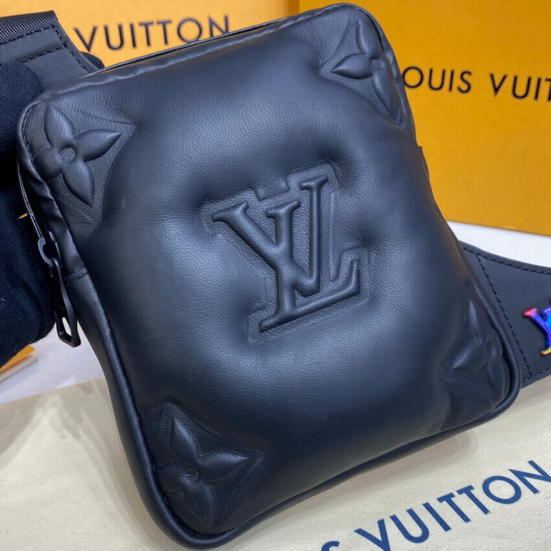 Louis Vuitton A4 Asymmetrical Sling Bag Monogram Embossed Lambskin Black  18061935