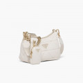 Prada System Nappa Leather Patchwork Shoulder Bag White