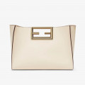 Fendi White Leather Medium Way Bag
