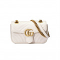 Gucci GG Marmont Matelasse Chevron Leather Mini Bag White