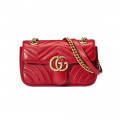 Gucci GG Marmont Matelasse Chevron Leather Mini Bag Red