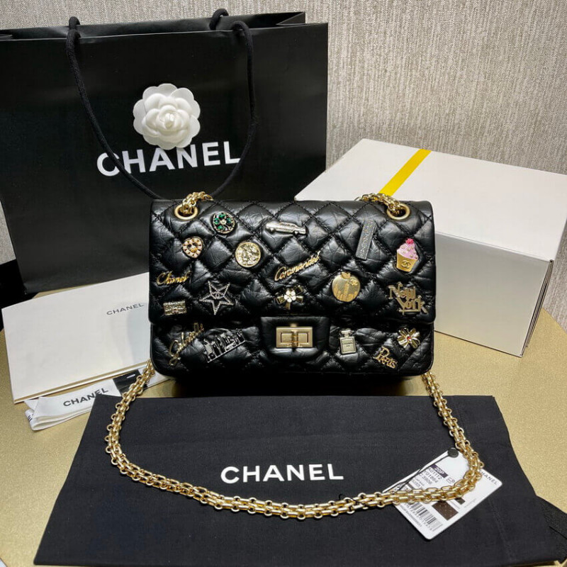 Chanel 2017 Lucky Charms 2.55 Reissue Double Flap Bag - Black