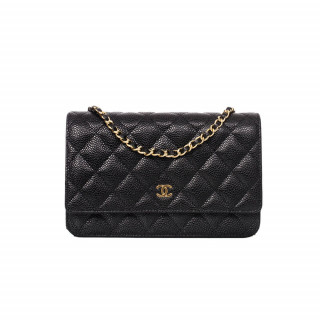 Chanel Caviar Quilted Wallet On Chain Woc Gold Hardware