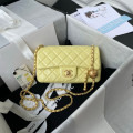 Chanel Lambskin Pearl Flap Bag Yellow