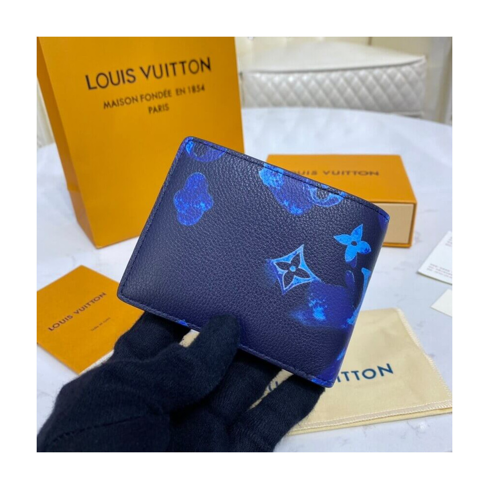 Louis Vuitton Slender Wallet Limited Edition Aquagarden Monogram Canvas Blue