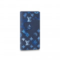 Louis Vuitton Monogram Pattern Brazza Wallet Blue