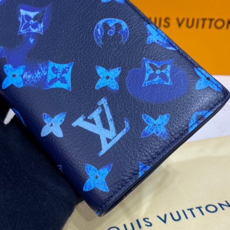 Louis Vuitton Brazza Wallet Monogram Taigarama Blue 23217274
