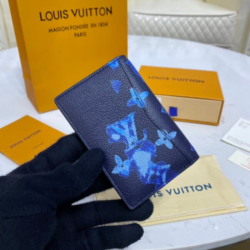 NWT Louis Vuitton Blue Watercolor Abloh Pocket Organizer SOLD OUT M80455 
