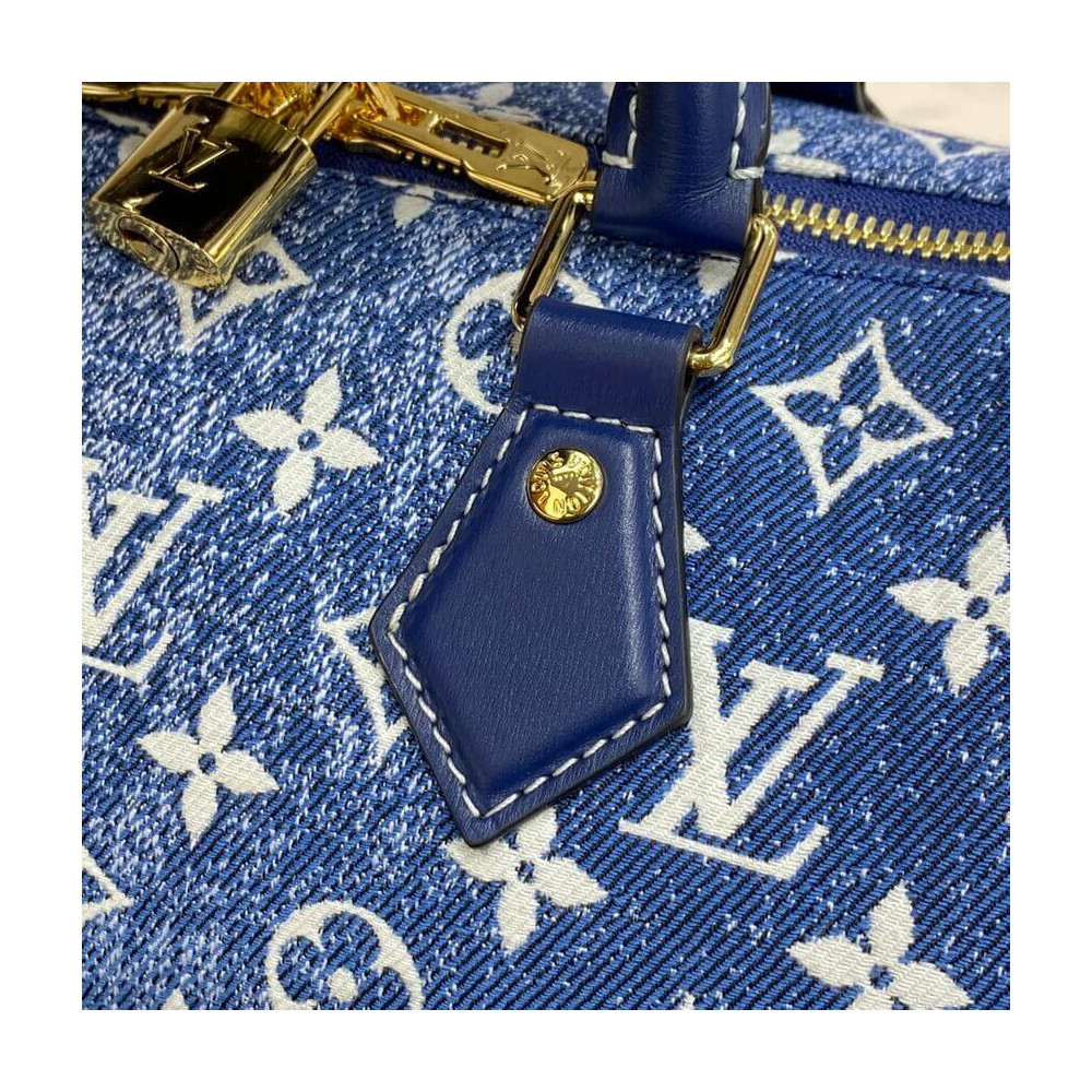 Louis Vuitton Speedy Bandouliere Bag Monogram Jacquard Denim 25 Blue  229910173