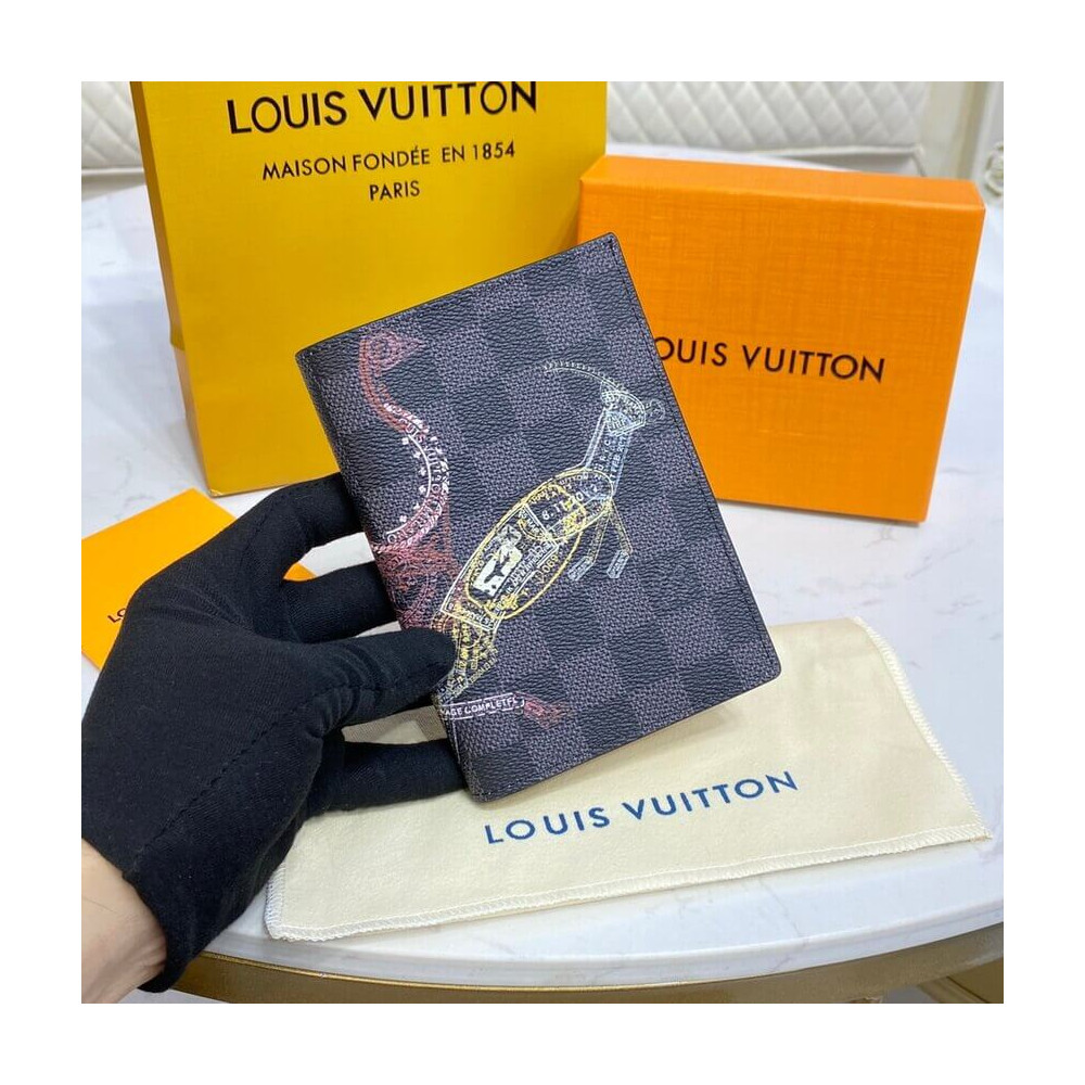 Auth LOUIS VUITTON Damier Couverture Passeport Passport Cover N60189  #S306017